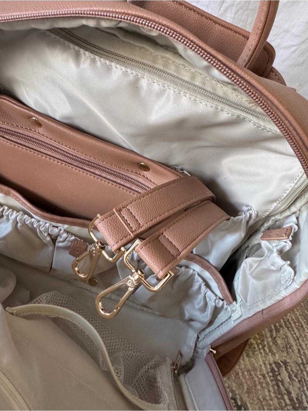 Ayla & Co the ayla diaper bag vegan leather backpack in caffe - Picture 7 of 9